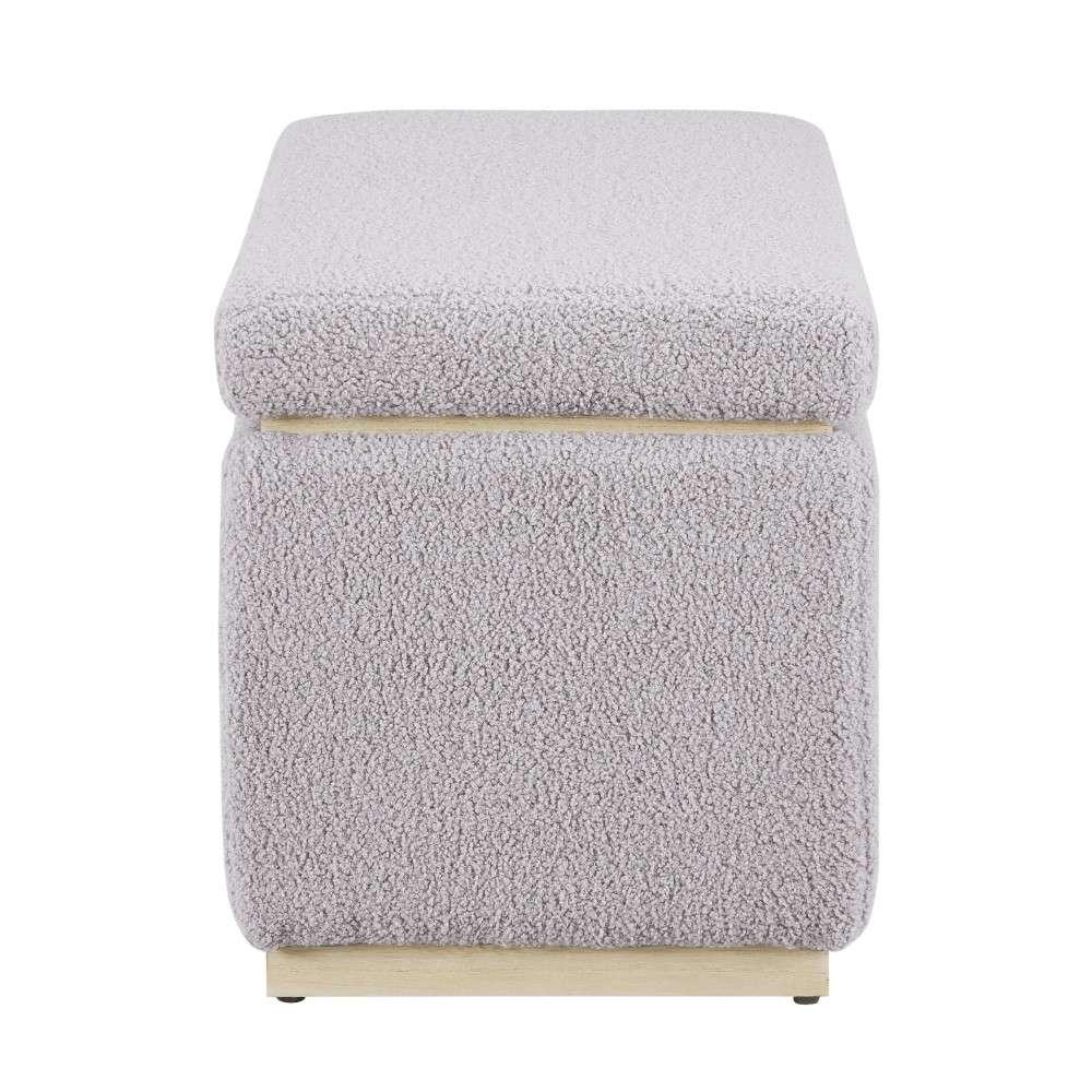 Linon Home Decor - Blanche Rectangle Storage Ottoman, Gray - ST014GRY01ASU veiw 3