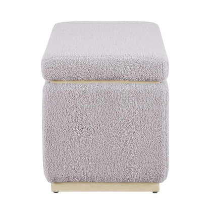 Linon Home Decor - Blanche Rectangle Storage Ottoman, Gray - ST014GRY01ASU veiw 3