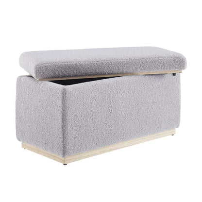 Linon Home Decor - Blanche Rectangle Storage Ottoman, Gray - ST014GRY01ASU veiw 6