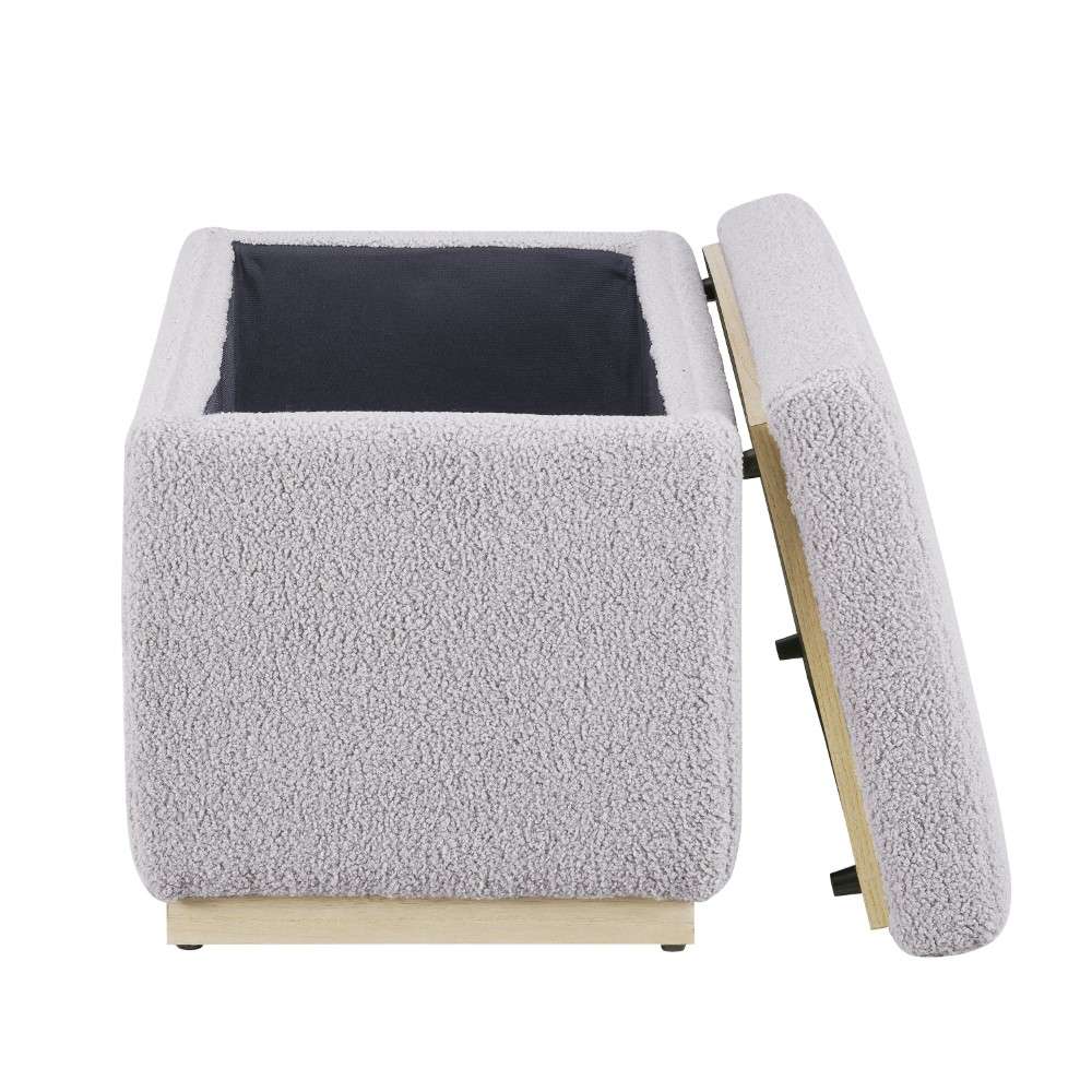 Linon Home Decor - Blanche Rectangle Storage Ottoman, Gray - ST014GRY01ASU veiw 7