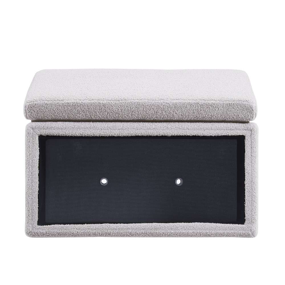 Linon Home Decor - Blanche Rectangle Storage Ottoman, Gray - ST014GRY01ASU veiw 8