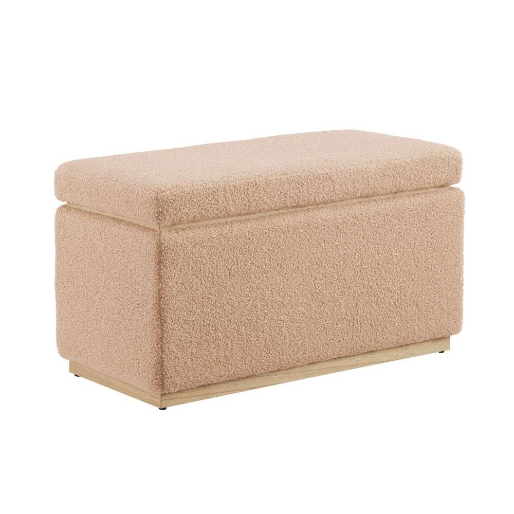 Linon Home Decor - Blanche Rectangle Storage Ottoman, Tan - ST014TAN01ASU veiw 1