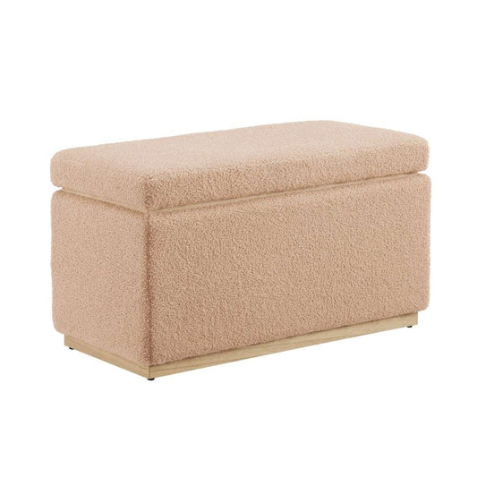 Linon Home Decor - Blanche Rectangle Storage Ottoman, Tan - ST014TAN01ASU veiw 1