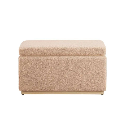 Linon Home Decor - Blanche Rectangle Storage Ottoman, Tan - ST014TAN01ASU veiw 2