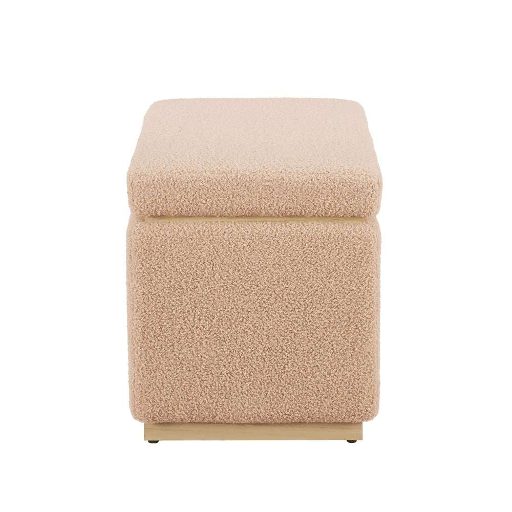 Linon Home Decor - Blanche Rectangle Storage Ottoman, Tan - ST014TAN01ASU veiw 3