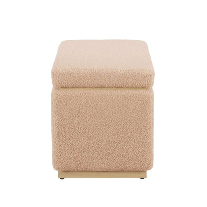 Linon Home Decor - Blanche Rectangle Storage Ottoman, Tan - ST014TAN01ASU veiw 3