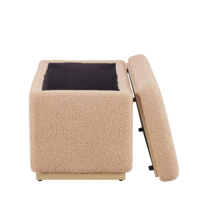 Linon Home Decor - Blanche Rectangle Storage Ottoman, Tan - ST014TAN01ASU veiw 7
