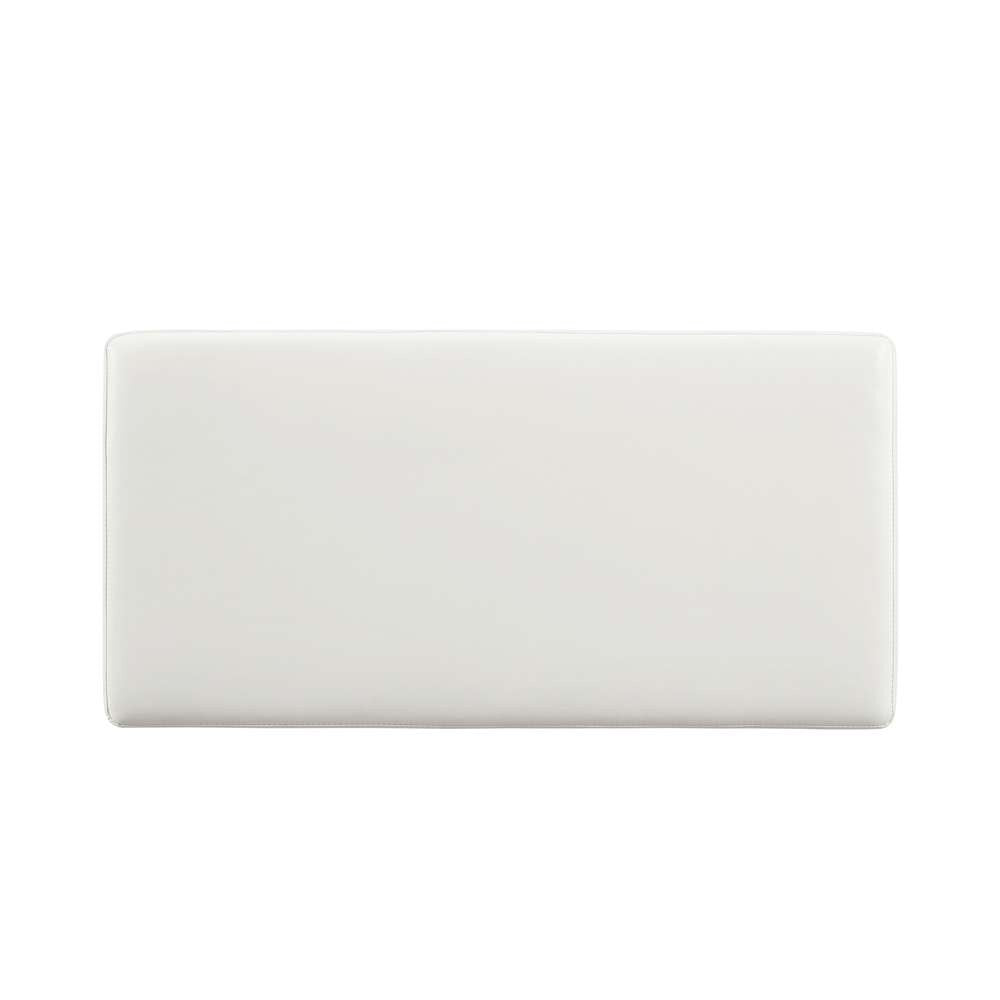 Linon Home Decor - Blanche Rectangle Storage Ottoman, White Faux Leather - ST014WHTPU01ASU veiw 4