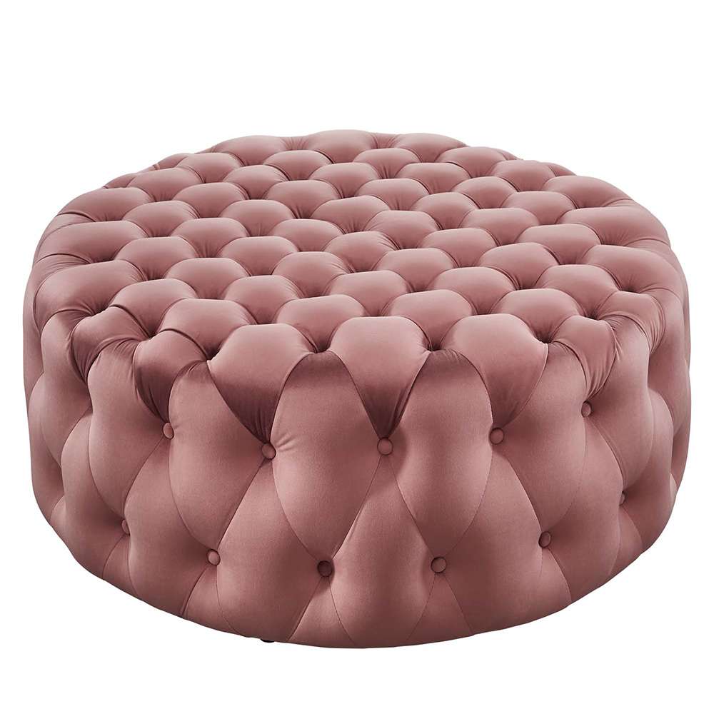 Modway - Amour Tufted Button Large Round Performance Velvet Ottoman - EEI-5469-DUS veiw 1