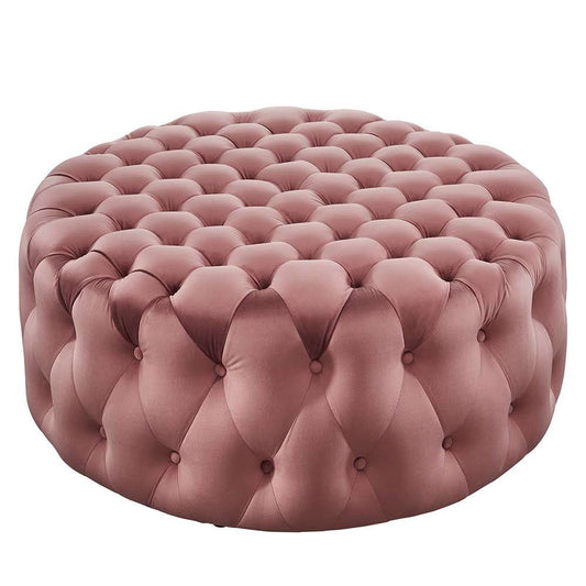 Modway - Amour Tufted Button Large Round Performance Velvet Ottoman - EEI-5469-DUS veiw 1