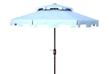 Safavieh - Zimmerman 9Ft Double Top Umbrella - Baby Blue - White - PAT8200D veiw 1
