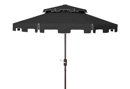Safavieh - Zimmerman 9Ft Double Top Umbrella - Black - White - PAT8200H veiw 1