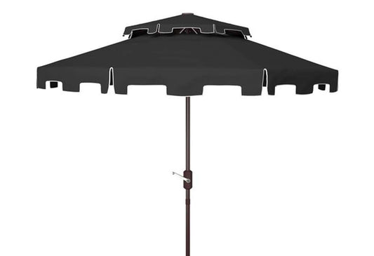 Safavieh - Zimmerman 9Ft Double Top Umbrella - Black - White - PAT8200H veiw 1
