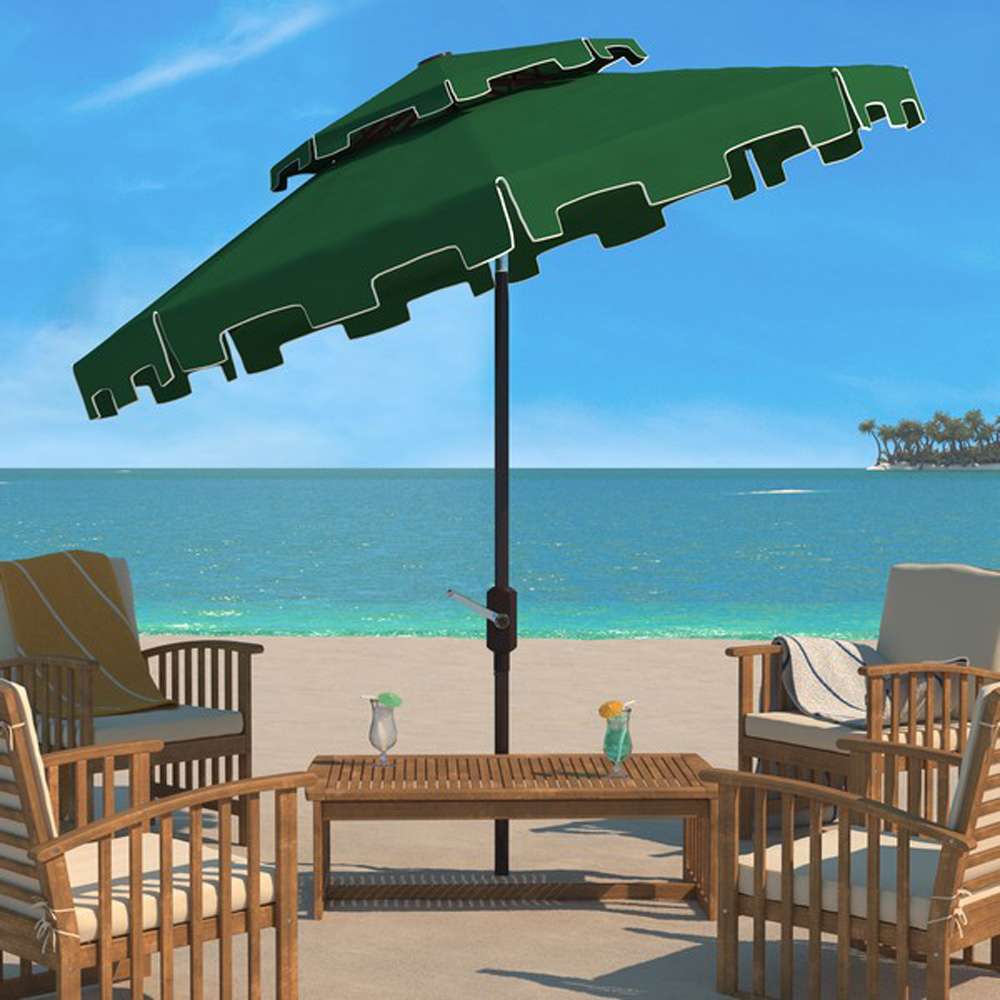 Safavieh - Zimmerman 9Ft Double Top Umbrella - Dark Green - PAT8200B veiw 2
