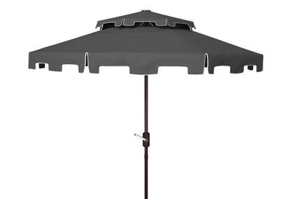 Safavieh - Zimmerman 9Ft Double Top Umbrella - Grey - White - PAT8200E veiw 1