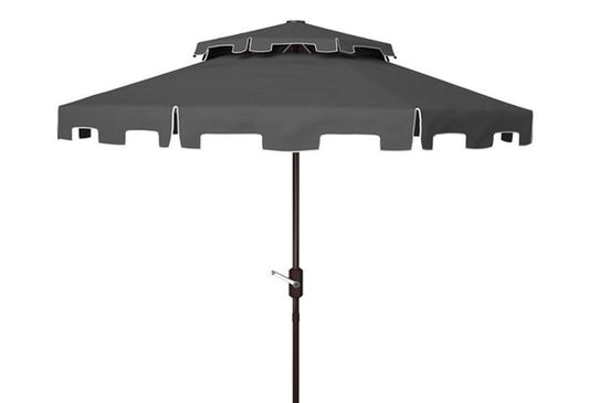 Safavieh - Zimmerman 9Ft Double Top Umbrella - Grey - White - PAT8200E veiw 1