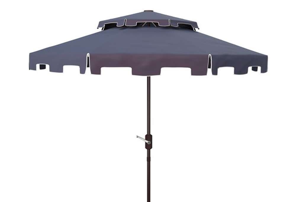 Safavieh - Zimmerman 9Ft Double Top Umbrella - Navy - White - PAT8200A veiw 1