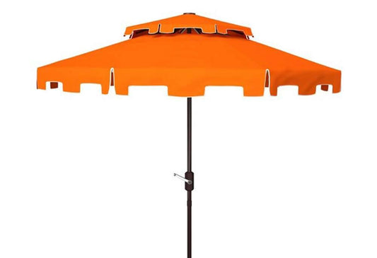 Safavieh - Zimmerman 9Ft Double Top Umbrella - Orange - White - PAT8200G veiw 1
