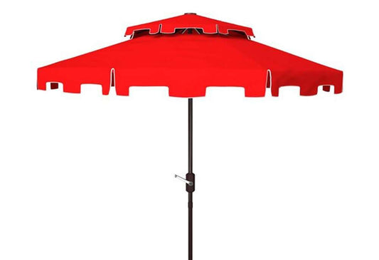 Safavieh - Zimmerman 9Ft Double Top Umbrella - Red - White - PAT8200J veiw 1