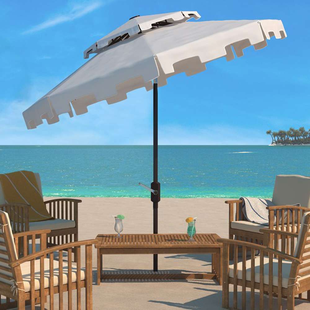 Safavieh - Zimmerman 9Ft Double Top Umbrella - White - PAT8200K veiw 2