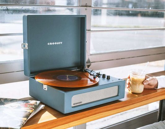 Crosley Radio - Voyager Record Player In Washed Blue - CR8017B-WB veiw 2