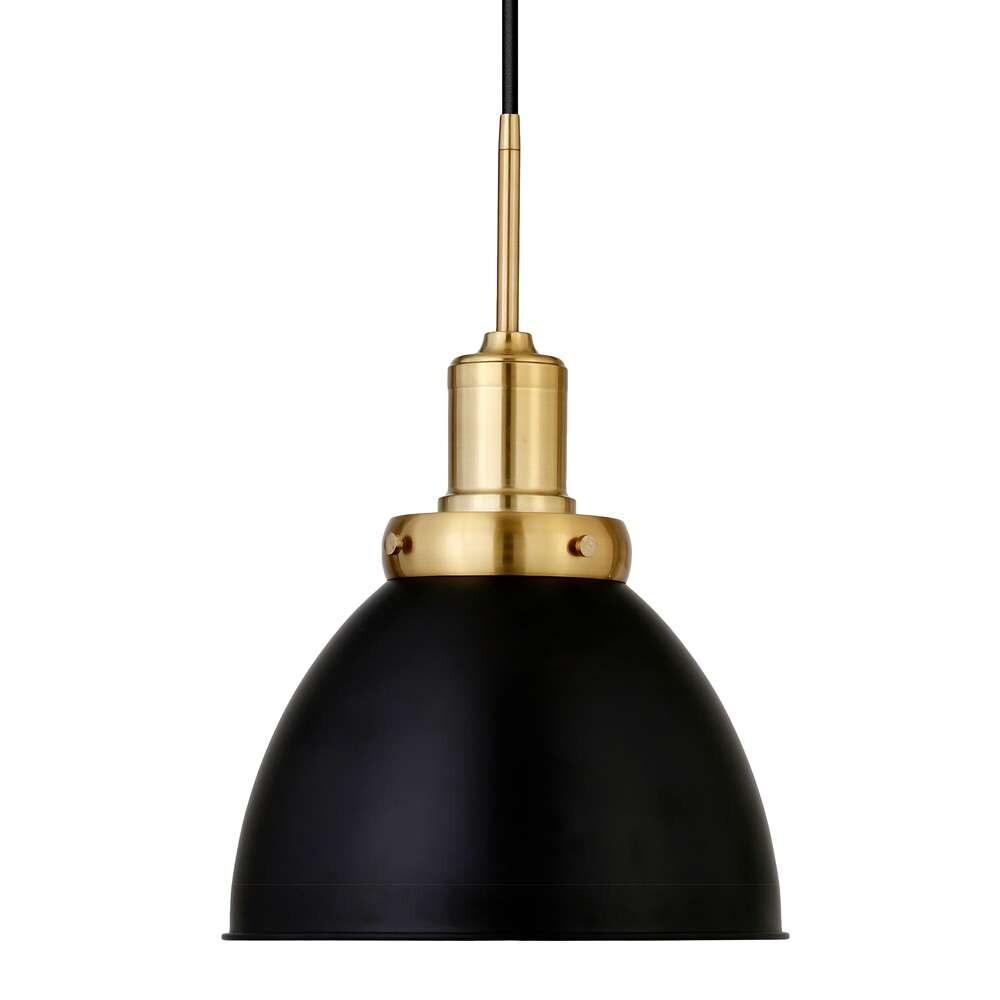 Hudson & Canal - Madison 12in Wide Pendant with Metal Shade in Black/Brass/Black - PD0736 veiw 3