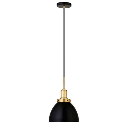 Hudson & Canal - Madison 12in Wide Pendant with Metal Shade in Black/Brass/Black - PD0736 veiw 4