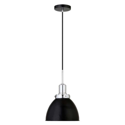 Hudson & Canal - Madison 12in Wide Pendant with Metal Shade in Blackened Bronze/Polished Nickel/Blackened Bronze - PD0740 veiw 1
