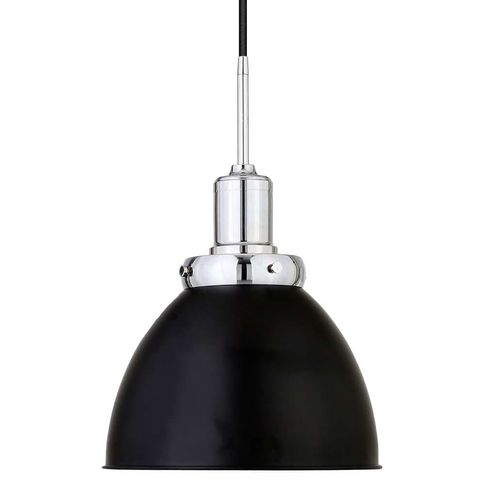 Hudson & Canal - Madison 12in Wide Pendant with Metal Shade in Blackened Bronze/Polished Nickel/Blackened Bronze - PD0740 veiw 3