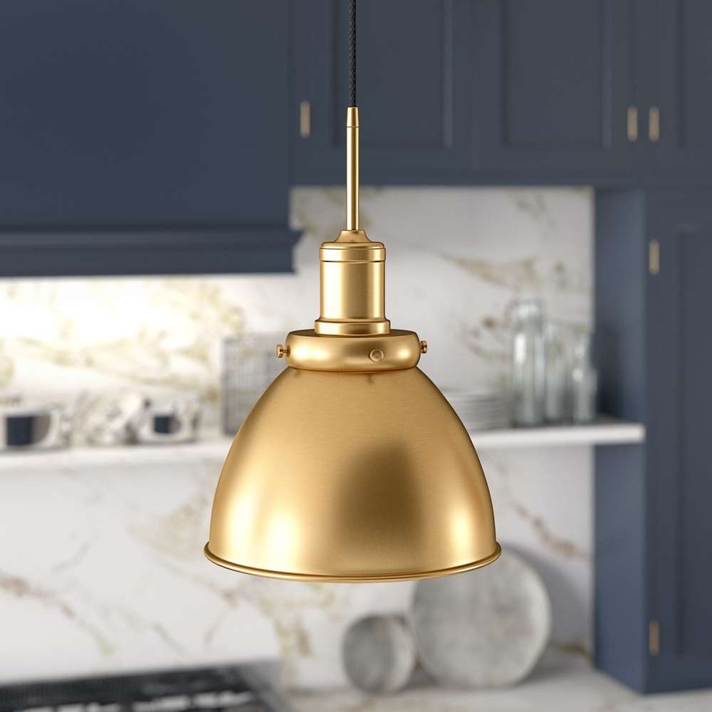 Hudson & Canal - Madison 12in Wide Pendant with Metal Shade in Brass/Brass - PD0737 veiw 2