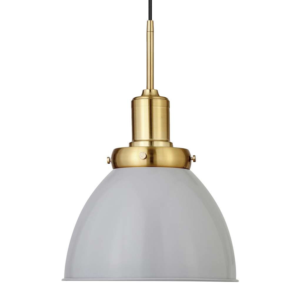 Hudson & Canal - Madison 12in Wide Pendant with Metal Shade in Matte Gray/Brass/Matte Gray - PD0741 veiw 4