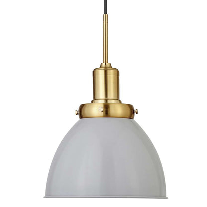 Hudson & Canal - Madison 12in Wide Pendant with Metal Shade in Matte Gray/Brass/Matte Gray - PD0741 veiw 4