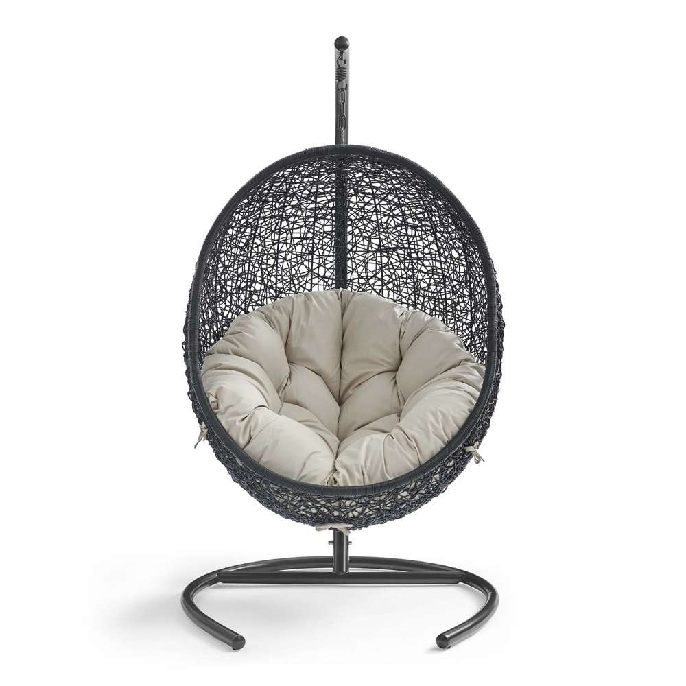 Modway - Encase Swing Outdoor Patio Lounge Chair - EEI-739-BEI-SET veiw 5