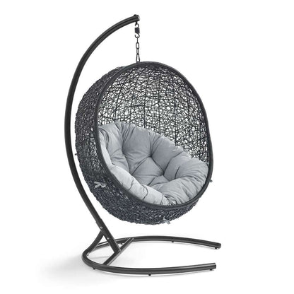 Modway - Encase Swing Outdoor Patio Lounge Chair - EEI-739-GRY-SET veiw 2