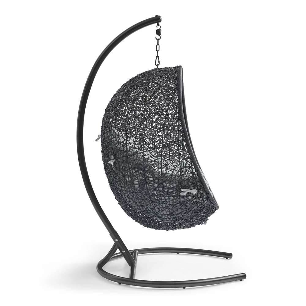 Modway - Encase Swing Outdoor Patio Lounge Chair - EEI-739-GRY-SET veiw 3