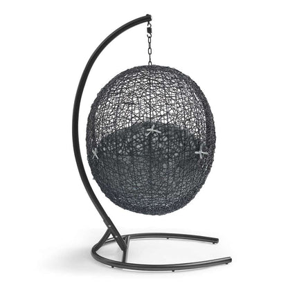 Modway - Encase Swing Outdoor Patio Lounge Chair - EEI-739-GRY-SET veiw 4