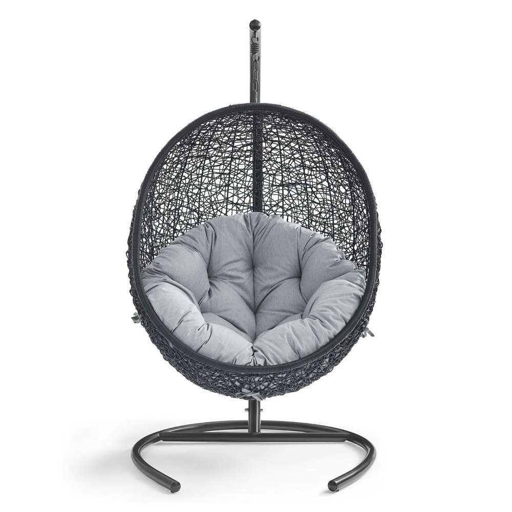 Modway - Encase Swing Outdoor Patio Lounge Chair - EEI-739-GRY-SET veiw 5