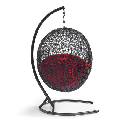 Modway - Encase Swing Outdoor Patio Lounge Chair - EEI-739-RED-SET veiw 4