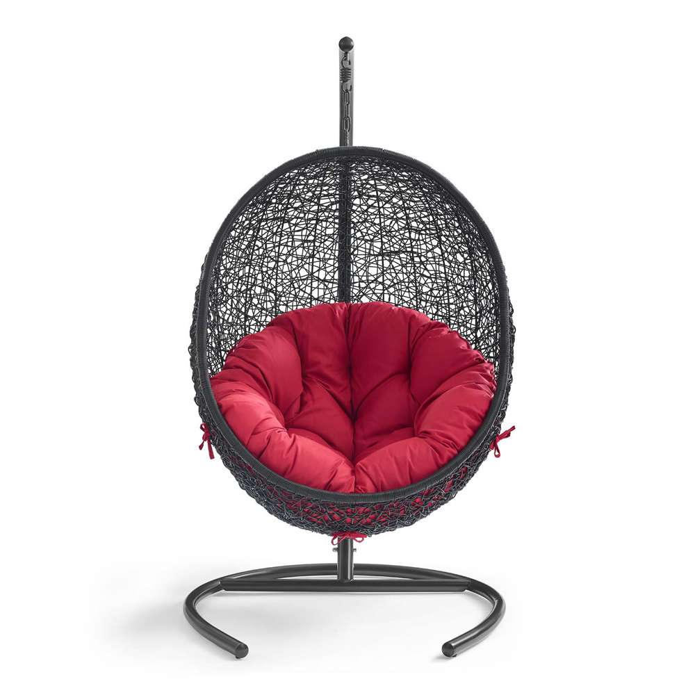 Modway - Encase Swing Outdoor Patio Lounge Chair - EEI-739-RED-SET veiw 5