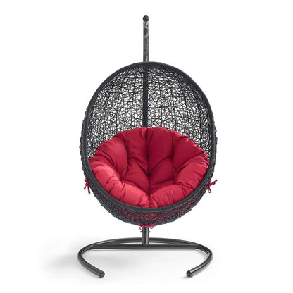 Modway - Encase Swing Outdoor Patio Lounge Chair - EEI-739-RED-SET veiw 5