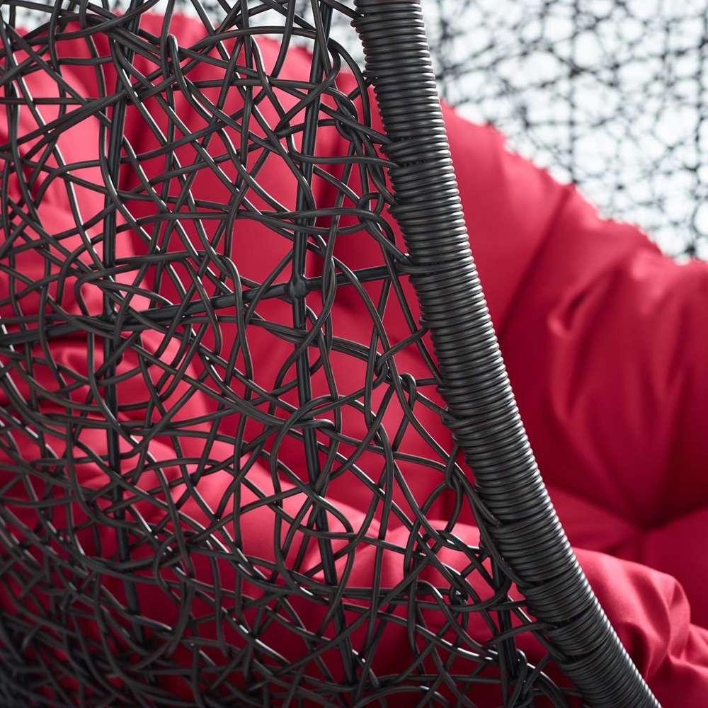 Modway - Encase Swing Outdoor Patio Lounge Chair - EEI-739-RED-SET veiw 6