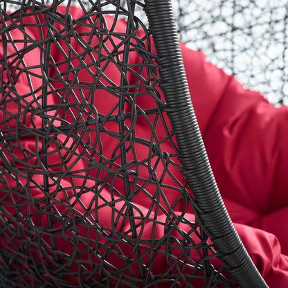 Modway - Encase Swing Outdoor Patio Lounge Chair - EEI-739-RED-SET veiw 6