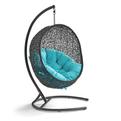 Modway - Encase Swing Outdoor Patio Lounge Chair - EEI-739-TRQ-SET veiw 1
