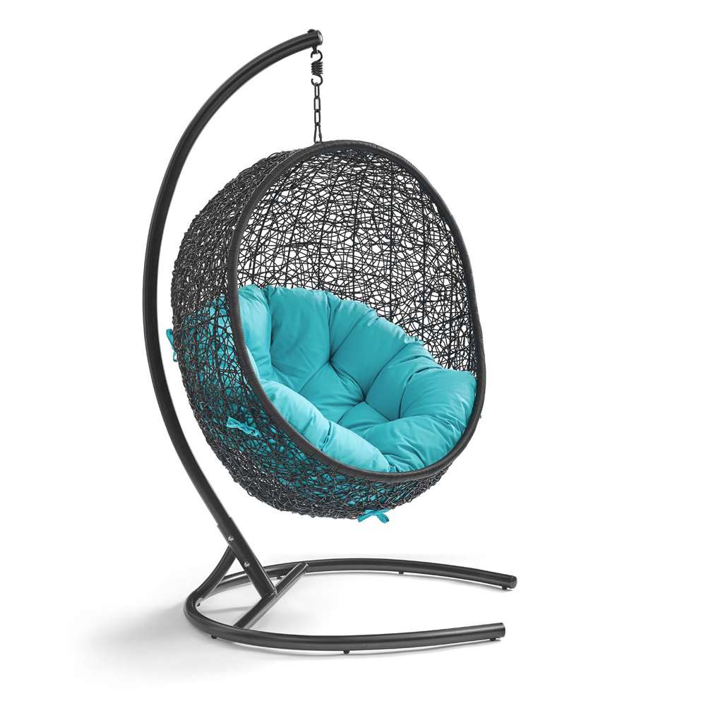 Modway - Encase Swing Outdoor Patio Lounge Chair - EEI-739-TRQ-SET veiw 2