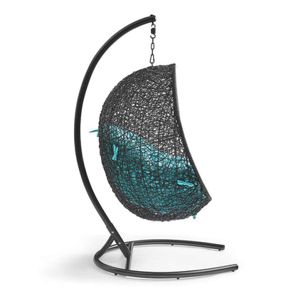 Modway - Encase Swing Outdoor Patio Lounge Chair - EEI-739-TRQ-SET veiw 3