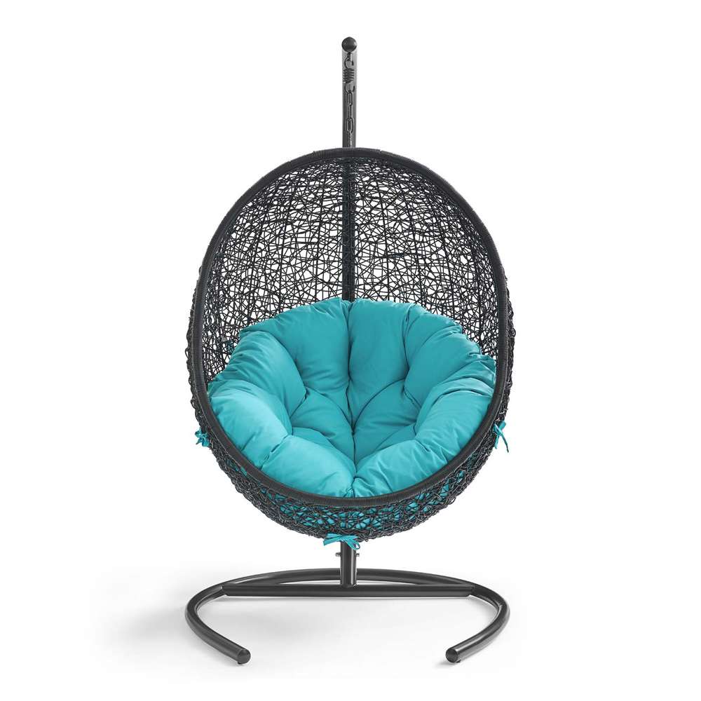 Modway - Encase Swing Outdoor Patio Lounge Chair - EEI-739-TRQ-SET veiw 5
