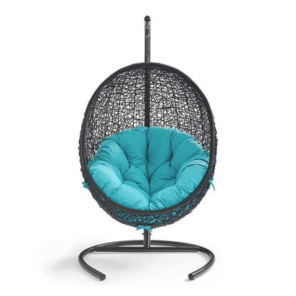 Modway - Encase Swing Outdoor Patio Lounge Chair - EEI-739-TRQ-SET veiw 5