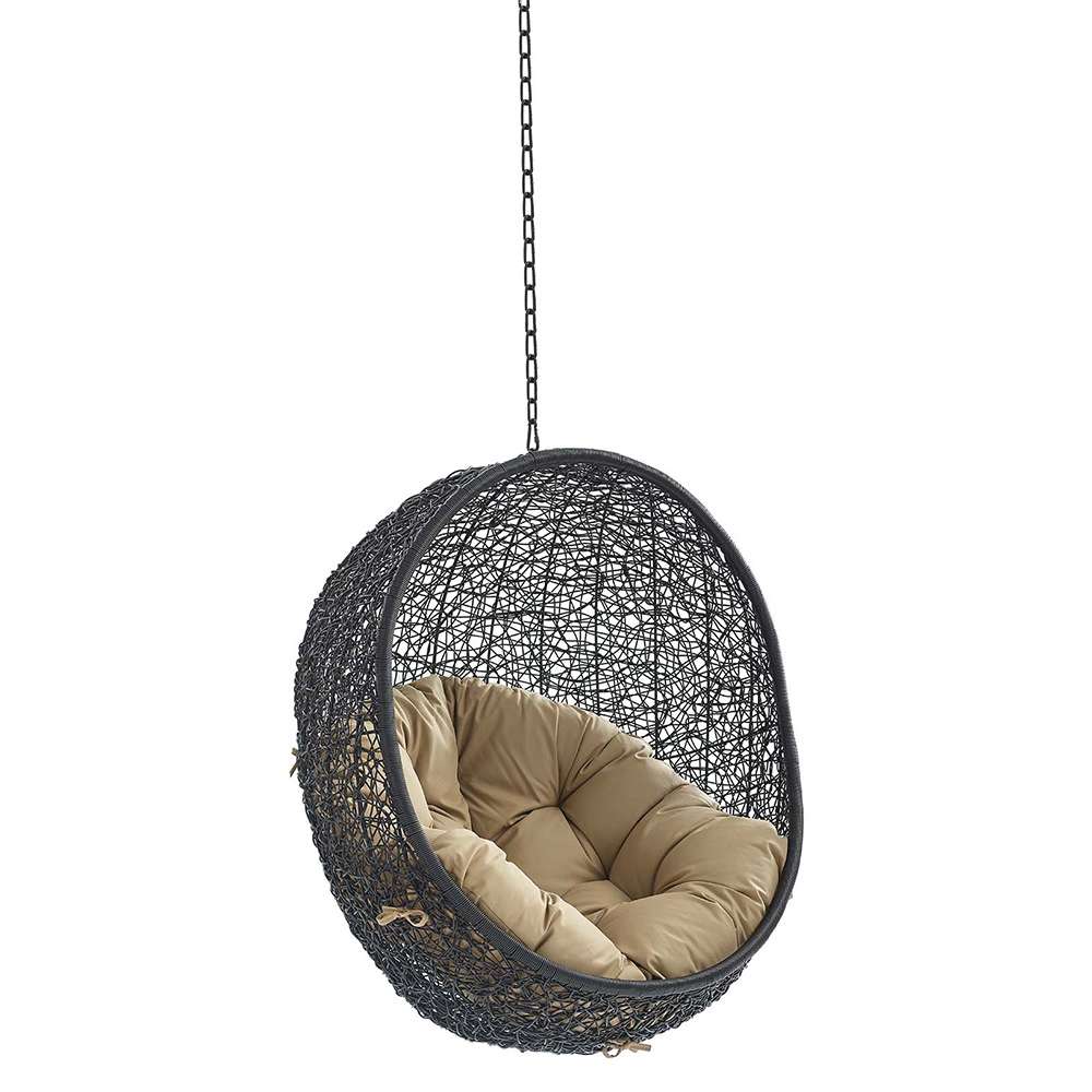 Modway - Encase Swing Outdoor Patio Lounge Chair Without Stand - EEI-3636-BLK-MOC veiw 1