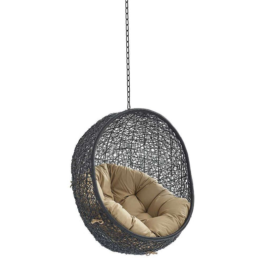 Modway - Encase Swing Outdoor Patio Lounge Chair Without Stand - EEI-3636-BLK-MOC veiw 1