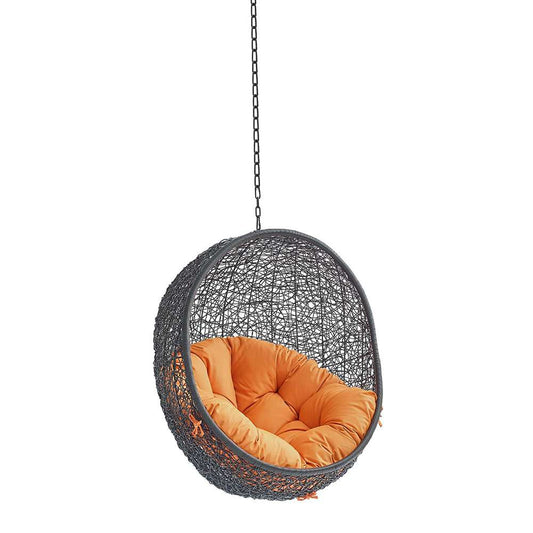Modway - Encase Swing Outdoor Patio Lounge Chair Without Stand - EEI-3636-BLK-ORA veiw 1